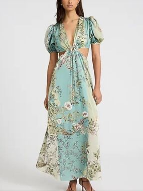 Express Satin Floral Maxi Dress